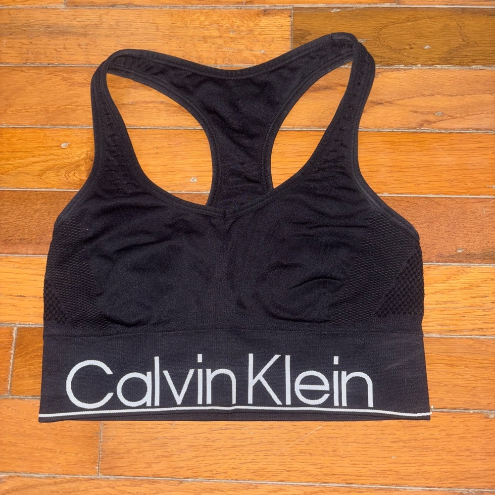 Calvin Klein Black Racerback Sports Bra